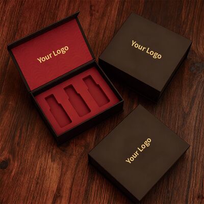 Scatole di carta personalizzate con logo personalizzato Scatole da regalo magnetiche con inserto di schiuma Cosmetici rigidi di lusso per profumi di trucco