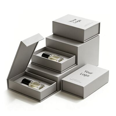 Scatola regalo per profumo con chiusura magnetica rigida e coperchio, stampata UV ecologica, per scatole di carta di alta gamma