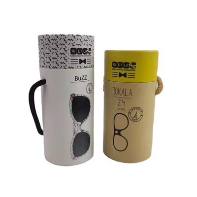 Imballaggio a cilindro di carta artigianale rotonda Scatola regalo a tubo di cartone riciclabile con manico