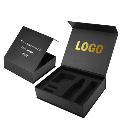 Imballaggio personalizzato di fabbrica Scatola di stampa Cartone Carta nera Magnete Scatola regalo Imballaggio con schiuma interna