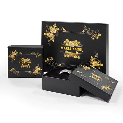 Fabbrica stampa su misura High End gioielli di lusso Set scatole Golden Rose capelli corda copricapo scatola di imballaggio