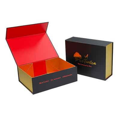 Scatola magnetica pieghevole vuota nera in cartone rigido opaco di lusso con logo personalizzato premium ISO9001