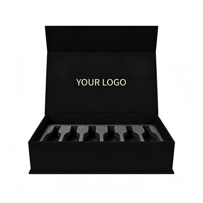 Scatole di carta elegante su misura Scatola regalo a coperchio magnetico con manico per bottiglia di vino Set di profumi Carta VIP